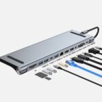 ادبتر USB-C متعددة المنافذ 12-في-1 بقدرة 100 واط – دعم ثلاث شاشات عالية الدقة