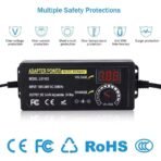 ⁦🔌 شاحنة جوكر متعددة الاستخدامات من 3 إلى 24 فولت – 72 واط / 3 أمبير مع شاشة LED و14 رأس توصيل⁩ - الصورة ⁦6⁩