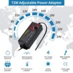 ⁦🔌 شاحنة جوكر متعددة الاستخدامات من 3 إلى 24 فولت – 72 واط / 3 أمبير مع شاشة LED و14 رأس توصيل⁩ - الصورة ⁦5⁩