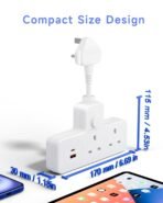 ⁦مقبس كهربائي ثنائي الاتجاه مع USB من ليبويل – شحن سريع PD 20W، حماية كاملة، قدرة 3250 واط⁩ - الصورة ⁦7⁩