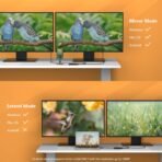 ⁦WAVLINK محول USB-C / USB 3.0 إلى HDMI مزدوج – موزع شاشتين بدقة 2K، متوافق مع Thunderbolt 3/4 وUSB4 وWindows وMac OS⁩ - الصورة ⁦3⁩