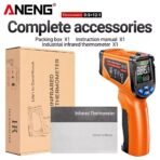 ⁦مقياس حرارة رقمي بالأشعة تحت الحمراء ANENG TH06 – قياس دقيق وسريع لدرجات الحرارة من -20 حتى 750°C بدون تلامس⁩ - الصورة ⁦3⁩