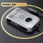⁦OZIO K30-S محول طاقة سيارة 300W – شاشة LED ذكية وشحن سريع متعدد المنافذ⁩ - الصورة ⁦3⁩