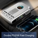 ⁦OZIO K30-S محول طاقة سيارة 300W – شاشة LED ذكية وشحن سريع متعدد المنافذ⁩ - الصورة ⁦8⁩