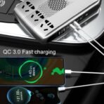 ⁦OZIO K30-S محول طاقة سيارة 300W – شاشة LED ذكية وشحن سريع متعدد المنافذ⁩ - الصورة ⁦9⁩