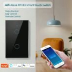 ⁦مفتاح الإضاءة الذكي Tuya Wi-Fi بأربع مفاتيح ولمس ذكي⁩ - الصورة ⁦4⁩