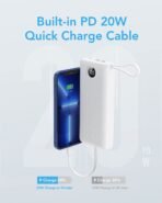 ⁦باور بانك VRURC بسعة 20000mAh مع كابلات مدمجة وشحن سريع⁩ - الصورة ⁦4⁩