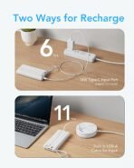 ⁦باور بانك VRURC بسعة 20000mAh مع كابلات مدمجة وشحن سريع⁩ - الصورة ⁦5⁩