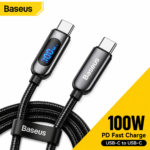 كابل Baseus USB-C إلى USB-C (2 متر) – شحن سريع مع شاشة رقمية ذكية