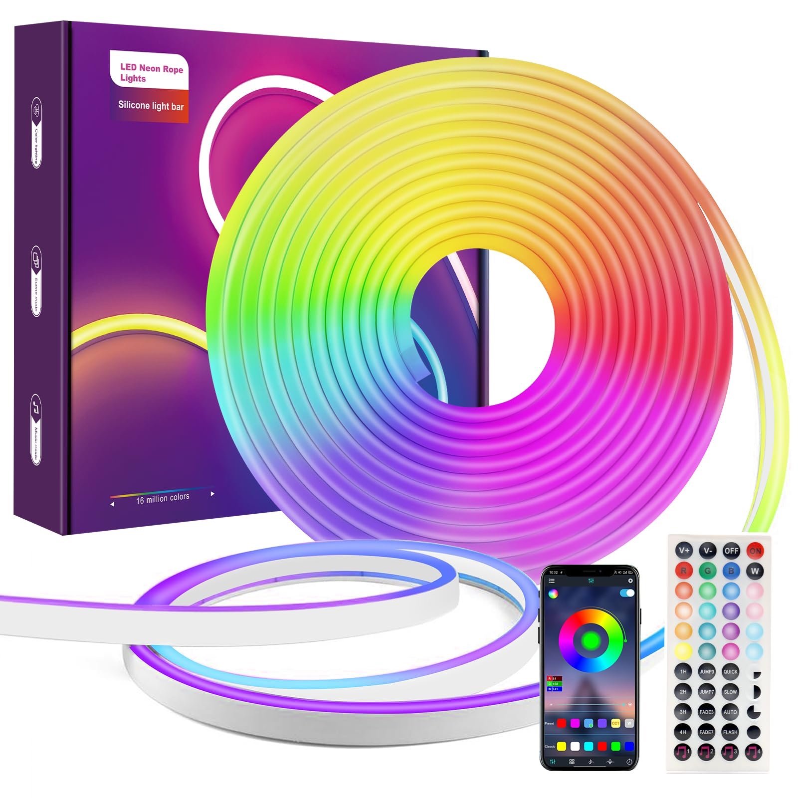 img_3893-2 شريط إضاءة LED نيون مرن من Luxonic (RGB) بطول 3 أمتار - الصورة 1