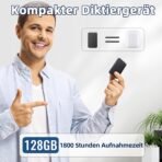 ⁦مسجل الصوت الرقمي Vandlion 128GB – صغير الحجم بإمكانيات كبيرة
ذاكرة داخلية 128 جيجابايت تكفي لتخزين حتى 1800 ساعة من التسجيلات.⁩ - الصورة ⁦3⁩