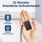⁦مسجل الصوت الرقمي Vandlion 128GB – صغير الحجم بإمكانيات كبيرة
ذاكرة داخلية 128 جيجابايت تكفي لتخزين حتى 1800 ساعة من التسجيلات.⁩ - الصورة ⁦2⁩