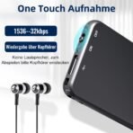 ⁦مسجل الصوت الرقمي Vandlion 128GB – صغير الحجم بإمكانيات كبيرة
ذاكرة داخلية 128 جيجابايت تكفي لتخزين حتى 1800 ساعة من التسجيلات.⁩ - الصورة ⁦4⁩