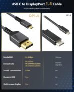 ⁦كابل Maxonar USB-C إلى DisplayPort – أداء احترافي للشاشات عالية التحديث⁩ - الصورة ⁦2⁩