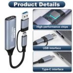 ⁦بطاقة التقاط الفيديو HDMI إلى USB-C 3.0 من 4K Capture Card⁩ - الصورة ⁦2⁩