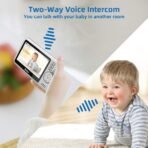 ⁦جهاز مراقبة الأطفال TakTark Baby Monitor بشاشة 4.3 بوصة وكاميرا دوارة⁩ - الصورة ⁦3⁩