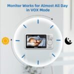 ⁦جهاز مراقبة الأطفال TakTark Baby Monitor بشاشة 4.3 بوصة وكاميرا دوارة⁩ - الصورة ⁦5⁩