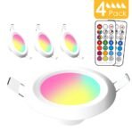 طقم 4 مصابيح LED سقفية غائرة RGBW