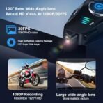 ⁦Q28 كاميرا خوذة دراجات نارية 1080P مع Bluetooth 5.3 وWi-Fi⁩ - الصورة ⁦6⁩