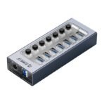 ⁦موزع USB 3.0 من ORICO AT2U3-7AB – 7 منافذ مع مفاتيح تحكم مستقلة⁩ - الصورة ⁦3⁩