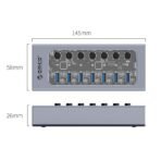 ⁦موزع USB 3.0 من ORICO AT2U3-7AB – 7 منافذ مع مفاتيح تحكم مستقلة⁩ - الصورة ⁦5⁩