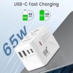 ⁦محول السفر العالمي Lencent GaN III بقوة 65W مع شحن سريع⁩ - الصورة ⁦3⁩