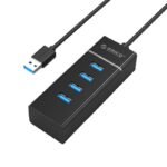 موزع USB Hub من ORICO بتصميم أسود ومنافذ USB 3.0