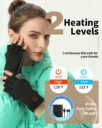 ⁦قفازات Uncn الكهربائية للتدفئة بدون أصابع – بطارية 3000mAh وشحن لاسلكي.⁩ - الصورة ⁦4⁩