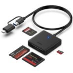 قارئ بطاقات الذاكرة BENFEI ‏4 في 1 بمنفذي USB 3.0 وUSB-C لنقل البيانات بسرعة عالية
