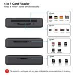 ⁦قارئ بطاقات الذاكرة BENFEI ‏4 في 1 بمنفذي USB 3.0 وUSB-C لنقل البيانات بسرعة عالية⁩ - الصورة ⁦3⁩