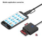 ⁦قارئ بطاقات الذاكرة BENFEI ‏4 في 1 بمنفذي USB 3.0 وUSB-C لنقل البيانات بسرعة عالية⁩ - الصورة ⁦6⁩