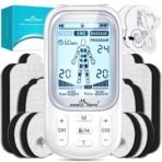 جهاز TENS EMS الكهربائي لتدليك العضلات وتخفيف الألم، بقناتين و24 وضعًا و16 وسادة قطب كهربائي