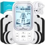 جهاز TENS EMS الكهربائي لتدليك العضلات وتخفيف الألم، بقناتين و24 وضعًا و16 وسادة قطب كهربائي