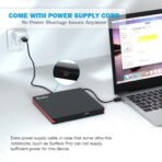 ⁦محرك أقراص CD/DVD خارجي من Rioddas، محمول وقابل لإعادة الكتابة بمنفذ USB 3.0⁩ - الصورة ⁦2⁩