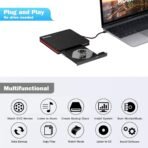 ⁦محرك أقراص CD/DVD خارجي من Rioddas، محمول وقابل لإعادة الكتابة بمنفذ USB 3.0⁩ - الصورة ⁦4⁩
