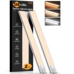 مصابيح Gritin LED قابلة لإعادة الشحن أسفل الخزائن، عبوة من قطعتين مع مستشعر حركة