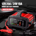 ⁦شاحن بطاريات ذكي FOXSUR FPT-250 بقدرة 25 أمبير، يدعم 12V و24V مع وظيفة الإصلاح⁩ - الصورة ⁦3⁩