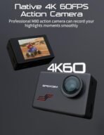 ⁦كاميرا أكشن M80 بدقة 4K و60 إطارًا في الثانية، مع بطاقة ذاكرة 64GB، وواي فاي، وجهاز تحكم عن بُعد⁩ - الصورة ⁦2⁩
