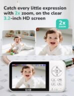 ⁦جهاز مراقبة الأطفال GHB بشاشة LCD مقاس 3.2 بوصة، كاميرا برؤية ليلية، صوت ثنائي الاتجاه ومستشعر درجة الحرارة⁩ - الصورة ⁦6⁩