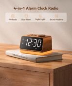 ⁦ساعة منبه DREAM EGG متعددة الوظائف مع راديو FM و25 صوتًا مهدئًا وإضاءة ليلية⁩ - الصورة ⁦2⁩