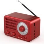 راديو ترانزستور كلاسيكي محمول AM/FM/SW مع بلوتوث ومكبر صوت 5 واط وبطارية 1800 مللي أمبير