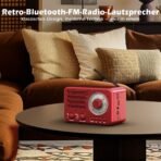 ⁦راديو ترانزستور كلاسيكي محمول AM/FM/SW مع بلوتوث ومكبر صوت 5 واط وبطارية 1800 مللي أمبير⁩ - الصورة ⁦5⁩