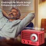 ⁦راديو ترانزستور كلاسيكي محمول AM/FM/SW مع بلوتوث ومكبر صوت 5 واط وبطارية 1800 مللي أمبير⁩ - الصورة ⁦6⁩
