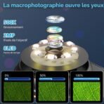 ⁦مجهر رقمي محمول ADUWO بتكبير 500X وشاشة IPS مقاس 2 بوصة مع إضاءة LED⁩ - الصورة ⁦4⁩