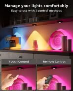 ⁦Tedmos مصابيح LED قرصية ذكية RGB قابلة للشحن مع جهاز تحكم عن بُعد وبطارية 2400 مللي أمبير⁩ - الصورة ⁦2⁩