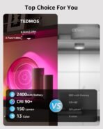 ⁦Tedmos مصابيح LED قرصية ذكية RGB قابلة للشحن مع جهاز تحكم عن بُعد وبطارية 2400 مللي أمبير⁩ - الصورة ⁦4⁩