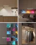⁦Tedmos مصابيح LED قرصية ذكية RGB قابلة للشحن مع جهاز تحكم عن بُعد وبطارية 2400 مللي أمبير⁩ - الصورة ⁦5⁩