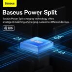 ⁦Baseus Flash Series II كابل شحن ثلاثي بسعة طاقة تصل إلى 100 واط، بطول 1.2 متر – بنفسجي⁩ - الصورة ⁦5⁩